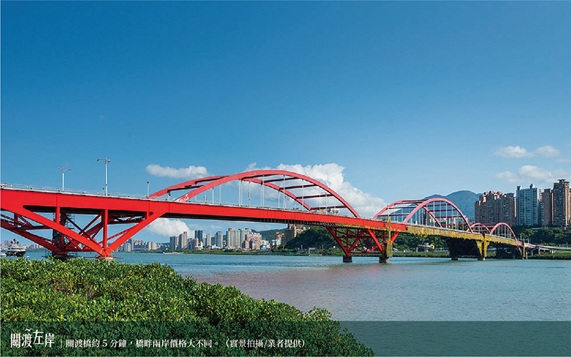 車行約3分到達關渡橋 溫泉莊園熱潮正夯