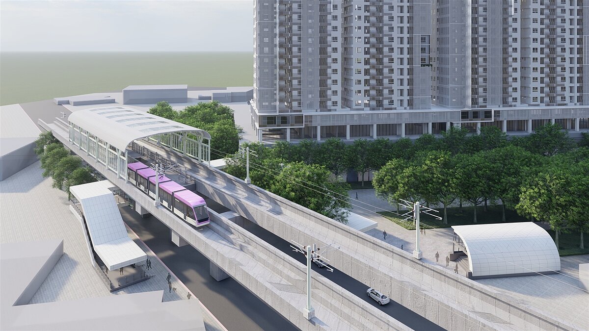 泰板輕軌F28站模擬圖。圖/新北市捷運工程局提供