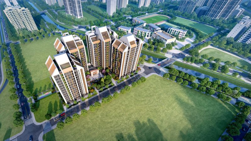 「遠雄山禾」位於鹽行新興重劃區，近取永康市區成熟機能、及擁有面對鹽行國中的無限棟距優勢。圖／遠雄房地產提供