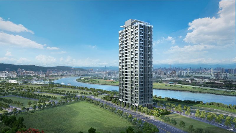 遠雄泱玥一戶一山水，47坪面萬坪校園預定地。圖/業者提供 3D示意圖