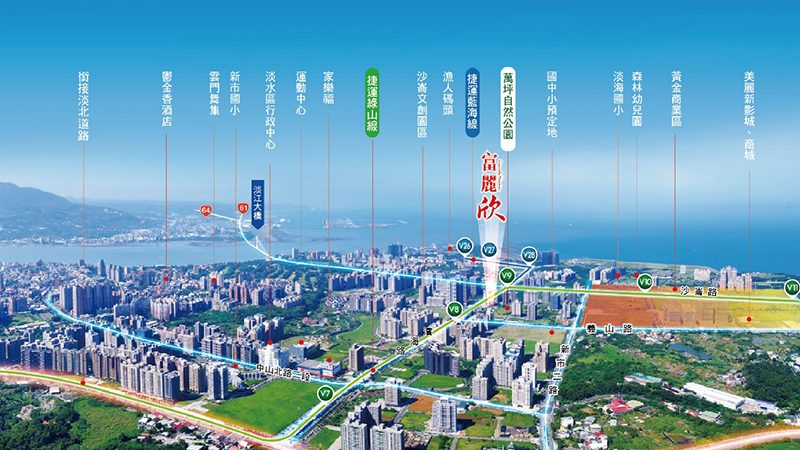 淡海新市鎮 輕軌綠山、藍海線 雙捷交匯「富麗欣」