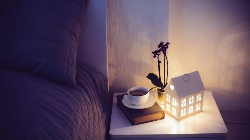 Cozy evening bedroom