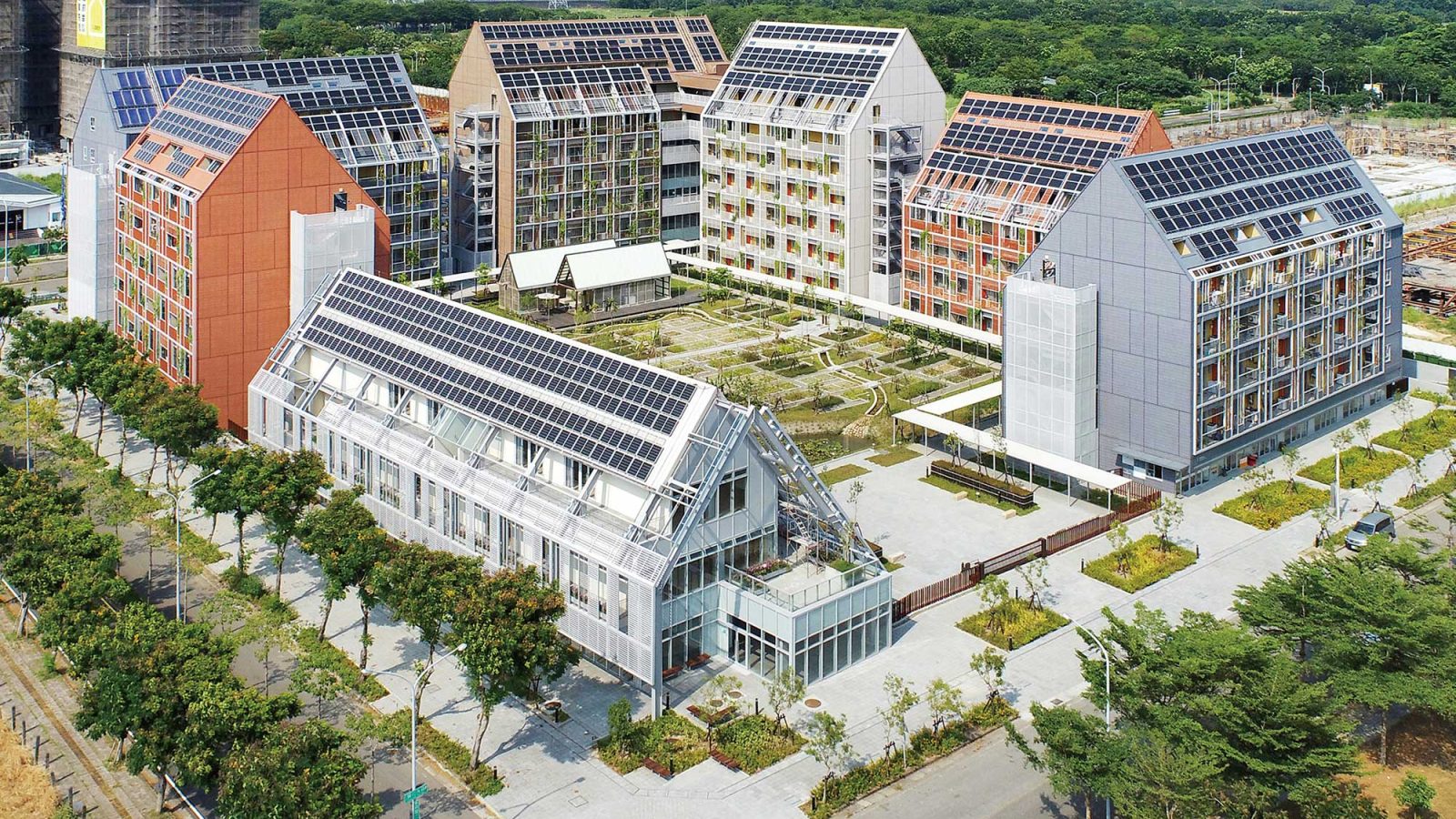 國內首座綠能循環住宅園區『台糖沙崙循環住宅』，圖／九典聯合建築師事務所。