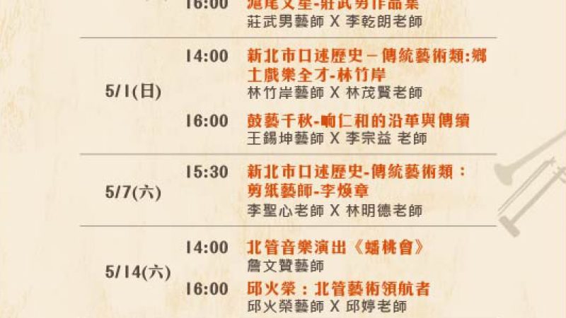 【新北市政府】「新北有藝思」系列活動